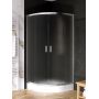 New Trendy Suvia kabina prysznicowa 90x90 cm półokrągła chrom połysk/szkło satynowe K-5120 zdj.1