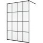SanSwiss Walk-In Easy ścianka prysznicowa walk-in 140 cm czarny mat/szkło ze wzorem STR4P1400689 zdj.1