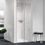 Novellini Young 2.0 2B drzwi prysznicowe 87 cm biały mat/szkło przezroczyste Y22B87-1U zdj.4