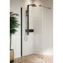 Novellini Kali H Walk-In ścianka prysznicowa 120 cm wolnostojąca czarny/szkło przezroczyste KALIH120-1H zdj.3