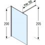 Novellini Kali H Walk-In ścianka prysznicowa 80 cm wolnostojąca czarny/szkło przezroczyste KALIH80-1H zdj.2
