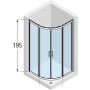 Novellini Kali R kabina prysznicowa 100x100 cm półokrągła srebrny/szkło przezroczyste KALIR100-1B zdj.2