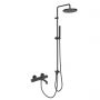 Oltens Hamnes zestaw prysznicowy z baterią wannowo-prysznicową ścienną czarny mat 36047300 zdj.1