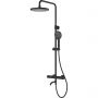 Oltens Vatten Numa zestaw wannowo-prysznicowy ścienny z baterią termostatyczną i deszczownicą czarny mat 36507300 zdj.1