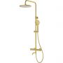 Oltens Vatten Numa zestaw wannowo-prysznicowy ścienny z baterią termostatyczną i deszczownicą złoto szczotkowane 36507810 zdj.1