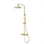 Oltens Vassa zestaw prysznicowy ścienny termostatyczny z deszczownicą złoto szczotkowane 36508810 zdj.1