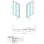 Polysan Easy Line drzwi prysznicowe 120 cm chrom/szkło przezroczyste EL1215 zdj.2