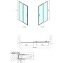 Polysan Easy Line drzwi prysznicowe 130 cm chrom/szkło przezroczyste EL1315 zdj.2