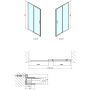 Polysan Easy Line drzwi prysznicowe 140 cm chrom/szkło przezroczyste EL1415 zdj.2