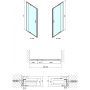 Polysan Easy Line drzwi prysznicowe 88-102 cm chrom/szkło brick EL1738 zdj.2