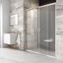 Ravak Blix BLDP4-140 drzwi prysznicowe 140 cm przesuwne polerowane aluminium/szkło przezroczyste 0YVM0C00Z1 zdj.1