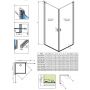 Radaway Nes 8 KDD I drzwi prysznicowe 80 cm uchylne lewe chrom połysk/szkło przezroczyste 10071080-01-01L zdj.2