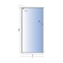Rea Saxon drzwi prysznicowe 90 cm 1-skrzydłowe profile chrom REA-K0547 zdj.2