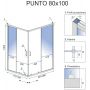 Rea Punto Black kabina prysznicowa 100x80 cm prostokątna czarny półmat/szkło przezroczyste REA-K4806 zdj.2
