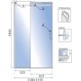 Rea Nixon-2 drzwi prysznicowe 120 cm wnękowe prawe chrom/szkło przezroczyste REA-K5003 zdj.2