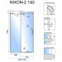 Rea Nixon-2 drzwi prysznicowe 140 cm wnękowe lewe chrom/szkło przezroczyste REA-K5006 zdj.2