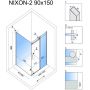 Rea Nixon-2 kabina prysznicowa 150x90 cm prostokątna lewa chrom/szkło przezroczyste REA-K5008/REA-K5011 zdj.2