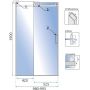 Rea Nixon-2 drzwi prysznicowe 100 cm wnękowe lewe chrom/szkło przezroczyste REA-K5012 zdj.2