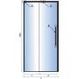 Rea Solar Black drzwi prysznicowe 150 cm wnękowe czarny półmat/szkło przezroczyste REA-K6360 zdj.2