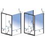 Rea Rapid Swing drzwi prysznicowe 130 cm czarny/szkło przezroczyste REA-K6414 zdj.2