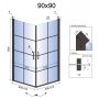 Rea Rubik kabina prysznicowa 90 cm kwadratowa czarny półmat/szkło przezroczyste REA-K9231 zdj.2