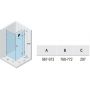 Riho Scandic NXT X203 kabina prysznicowa 100x80 cm kwadratowa prawa chrom błyszczący/szkło przezroczyste G001058120 zdj.2
