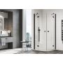 SanSwiss Annea kabina prysznicowa 80x80 cm półokrągła czarny mat/szkło przezroczyste ANR550800607 zdj.2