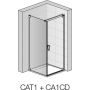 SanSwiss Cadura ścianka prysznicowa 100 cm boczna czarny mat/szkło przezroczyste CAT11000607 zdj.2