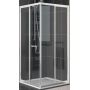 Ronal ECO-Line drzwi prysznicowe 80 cm częściowe 1/2 narożne prawe biel/szkło przezroczyste ECOD08000407 zdj.1