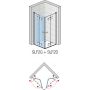 SanSwiss Swing-Line F drzwi prysznicowe 100 cm częściowe 1/2 lewe biały/szkło przezroczyste SLF2G10000407 zdj.2