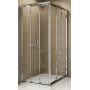 SanSwiss TOP-Line drzwi prysznicowe 100 cm częściowe 1/2 lewe srebrny mat/szkło przezroczyste TOE3G10000107