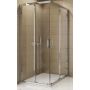 SanSwiss TOP-Line drzwi prysznicowe 75 cm częściowe 1/2 lewe srebrny mat/szkło przezroczyste TOPG07500107