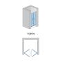 SanSwiss TOP-Line drzwi prysznicowe 80 cm biały/szkło przezroczyste TOPP208000407