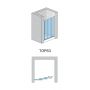 SanSwiss TOP-Line drzwi prysznicowe 90 cm srebrny mat/szkło przezroczyste TOPS309000107