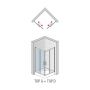 SanSwiss TOP-Line drzwi prysznicowe 80 cm częściowe 1/2 prawe srebrny połysk/szkło przezroczyste TOPD08005007