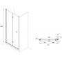 Roca Capital drzwi prysznicowe 90 cm składane chrom/szkło przezroczyste AM4509012M zdj.2