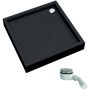 Schedline Favory Plus Black Stone brodzik kwadratowy z syfonem 90x90 cm czarny 3ST.F1K-9090/C/ST zdj.1