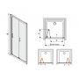 Sanplast TX drzwi prysznicowe 90 cm wnękowe DŁ/TX5b-90-S biW0 srebrny błyszczący/szkło przezroczyste 600-271-1220-38-401 zdj.2