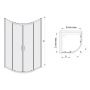 Sanplast Basic kabina prysznicowa 90x90 cm półokrągła srebrny połysk/szkło przezroczyste 600-450-0260-38-400 zdj.2