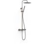 Tres Over-Wall zestaw prysznicowy ścienny termostatyczny z deszczownicą grafitowy 19039302GR zdj.1