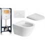 Zestaw Duravit D-Neo Compact miska WC Rimless WonderGliss z deską wolnoopadającą i stelaż podtynkowy DuraSystem z przyciskiem białym (25880900001, 0021690000, WD1029000000, WD5010011000) zdj.1