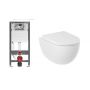 Zestaw Kludi Unifix stelaż podtynkowy i miska WC Resa D spłukiwanie wirowe z deską wolnoopadającą biały (79300, 24WCSET43) zdj.1