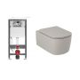 Zestaw Kludi Unifix stelaż podtynkowy i miska WC Resa S spłukiwanie wirowe z deską wolnoopadającą szary mat (79300, 27WCSETO2) zdj.1