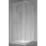 Kermi Stina kabina prysznicowa 80 cm kwadratowa srebrny połysk/szkło przezroczyste STED408019VPK zdj.4