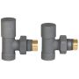 Invena komplet zaworów grzejnikowych kątowy grafit strukturalny CZ-32-K15 zdj.1
