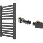 Zestaw Instal Projekt Retto grzejnik łazienkowy 70,8x41,2 cm z zestawem termostatycznym Z17 lewym grafit (RET4070C12, 606400002C12) zdj.1