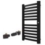 Zestaw Instal Projekt Retto grzejnik łazienkowy 70,8x41,2 cm z zestawem termostatycznym Z17 prawym czarny (RET4070C31, 606400001C31) zdj.1