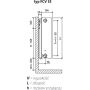 Purmo Plan Ventil Compact grzejnik płytowy 40x120 cm podłączenie dolne biały FCV33 400x1200 zdj.2
