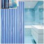 Aqualine zasłona prysznicowa 180x180 cm winyl niebieski/paski ZV011 zdj.2