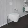 Zestaw Duravit ME by Starck miska WC wisząca Rimless z deską wolnoopadającą biała i stelaż podtynkowy DuraSystem (2529090000, 0020090000, WD1001000000) zdj.12